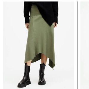 All Saints Gia Asymmetrical Midi Skirt